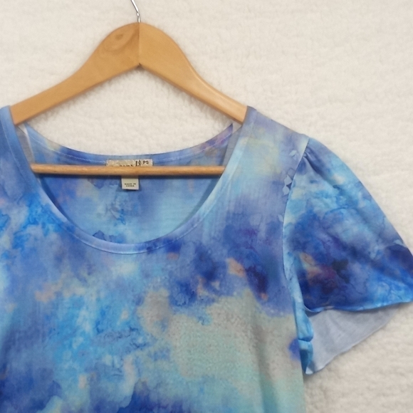 ONE World  Tye Dye Splash Design with Embellishments Size Petite Small - Picture 3 of 7